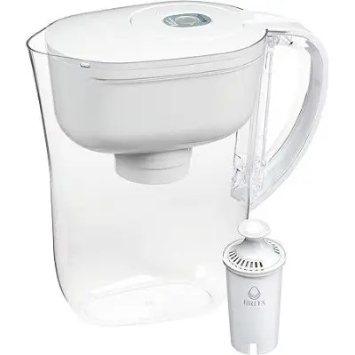 Brita Metro Water Filter Pitcher with SmartLight Filter Change Indicator, 6-Cup, White